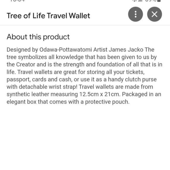 James Jacko Tree Of Life Vegan Leather Travel Wallet - Picture 9 of 10